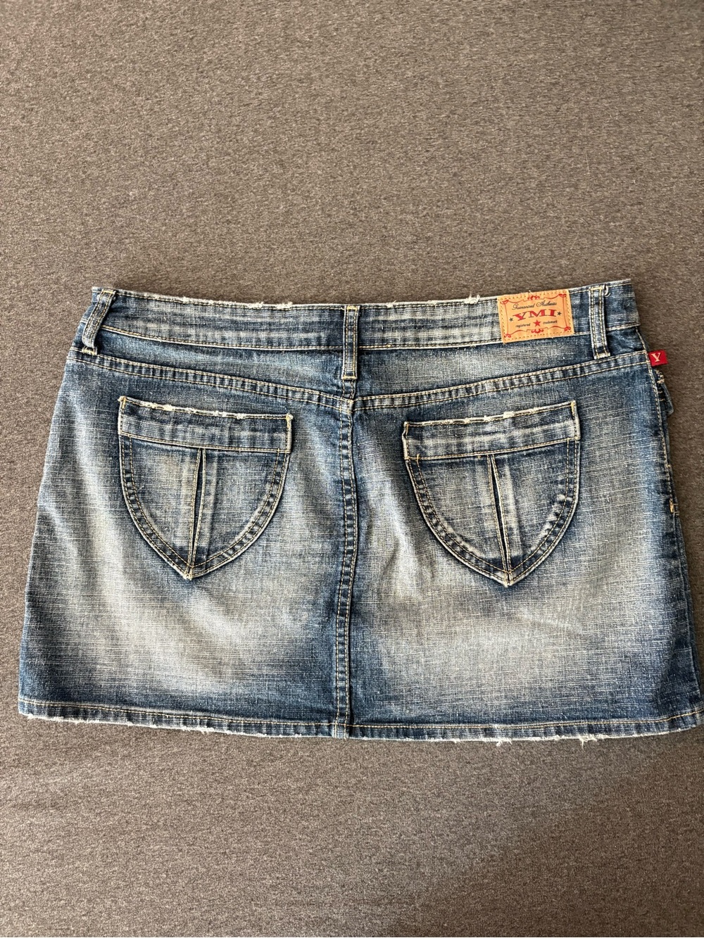 YMI Blue Denim Mini Skirt. Zipper Flaw- See Details Below. - Picture 14 of 14